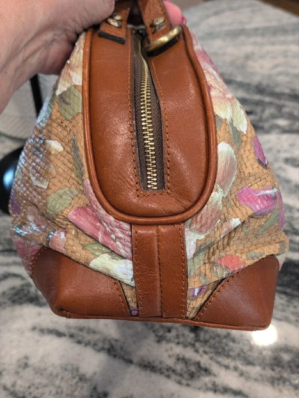 Patricia Nash Floral Dome Satchel in Pink, Cream & Green
